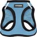 Best Pet Supplies - All Weather Mesh/Plush, Reflective, No Pull Harness for Small, Medium Dogs, Cats - Secure with Hook & Loop Fastener, Buckle, Double D-Rings - Baby Blue/Black Trim, XS
