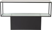 Hioshop Maglehem wandkast met plank 35x130 cm glas, zwart