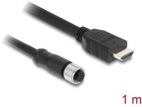 Delock M12 Cable A-coded 17 pin female to HDMI male 1 m black