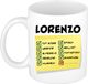 Bellatio Decorations Naam mok Lorenzo - wit - top gozer - keramiek - 300 ml - cadeau collega beker