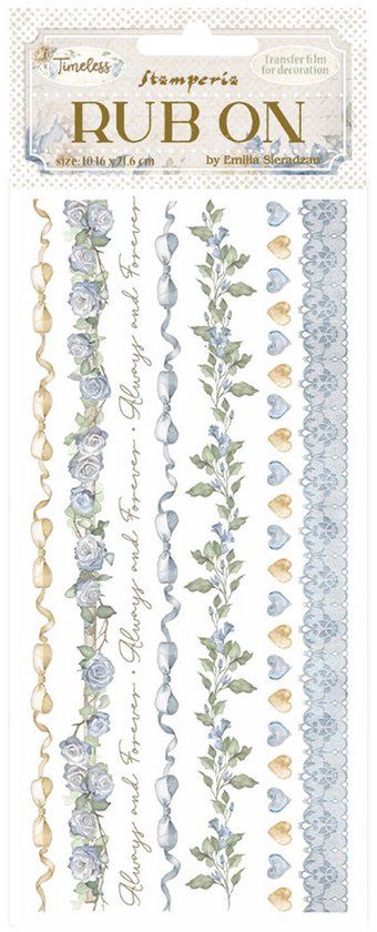 Stamperia - Timeless Rub-On 4x8,5 Inch Stripes (DFLRB165)