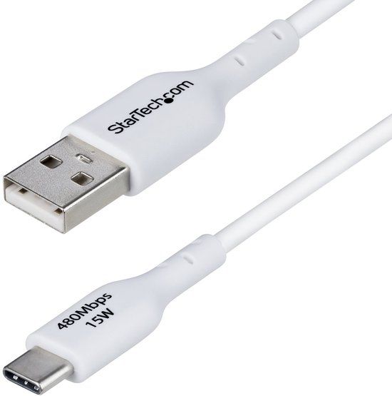 StarTech.com 1m USB-A naar USB-C Laadkabel, Wit