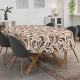 ANRO Tafelkleed Beige druppels Ovaal 180x140cm Met sierband Afwasbaar Waterafstotend Binnen & Buiten