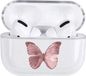 Shieldcase Butterfly Kisses Case - beschermhoes geschikt voor Airpods Pro / 2 Pro case - hoesje met vlinder print - transparant/roze