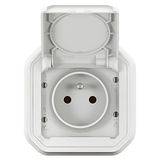 LEGRAND | Plexo stopcontact Frans-Belgisch standaard, IP55 waterdicht, stofdicht en schokbestendig, IK08, compleet geleverd voor inbouwmontage wit