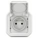 LEGRAND | Plexo stopcontact Frans-Belgisch standaard, IP55 waterdicht, stofdicht en schokbestendig, IK08, compleet geleverd voor inbouwmontage wit