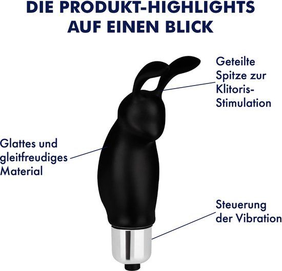 EIS Mini Vibrator - Bunny Bullet - 11.5 cm - Black