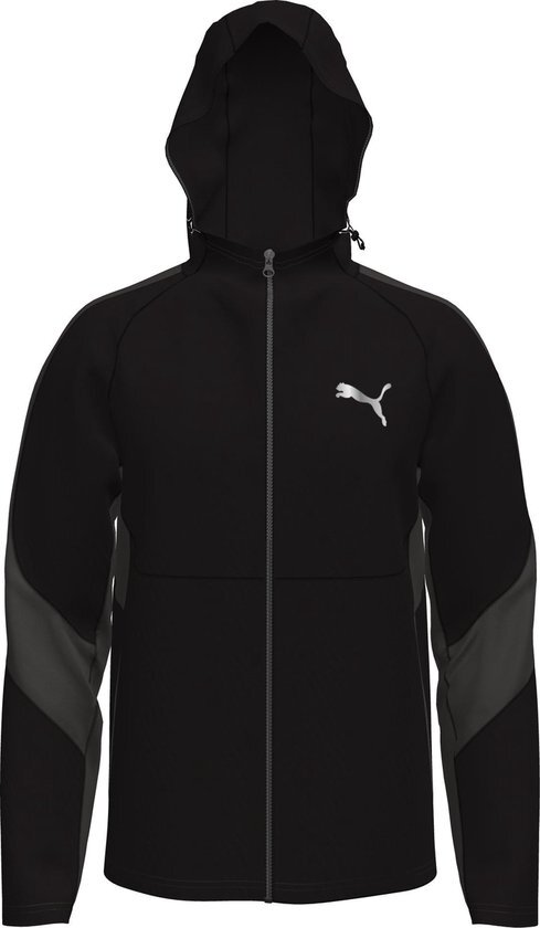 PUMA EVOSTRIPE Full-Zip Hoodie DK Heren Trui - Puma Black