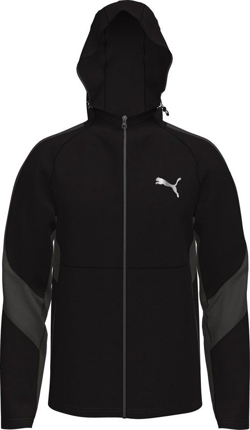 PUMA EVOSTRIPE Full-Zip Hoodie DK Heren Trui - Puma Black - Maat S - Mannen