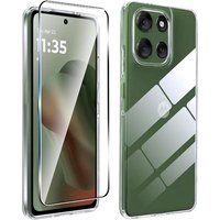 Motorola Coque pour Motorola Moto G56 5G - housse etui silicone gel fine + verre trempe - TRANSPARENT TPU