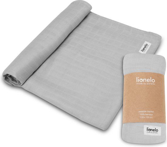 Lionelo Bamboo Swaddle - Inbakerdoek / Babydeken 120x120 cm - 100% Bamboe Katoen