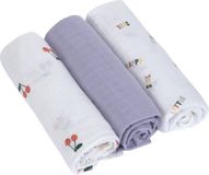Lässig Hydrofiele luier swaddle doek 3 stuks 85 x 85 cm - Happy fruits cherry