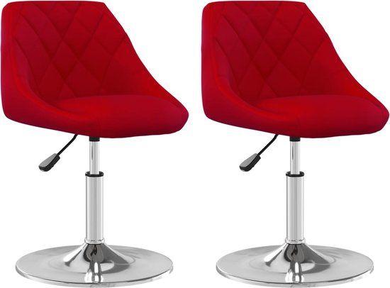 vidaXL Eetkamerstoelen draaibaar 2 st fluweel wijnrood