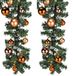 Mojawo XL LED-dennenkrans, 540 cm lang, met 70 LED's, inclusief 30 stuks oranje kerstballen
