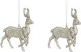 Bellatio Decorations Edelman Bv 2x Gouden rendier kersthangers kunststof 12 cm