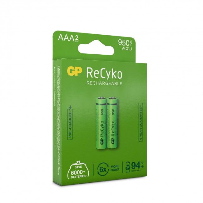 GP Batteries 100AAAHCE-2WB2 AAA NiMH Oplaadbare Batterijen - 2 stuks