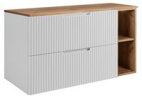 3xE living Armoire de salle de bain, blanc / chêne artisanal, 100 (80 + 20) x 58,6 x 46 cm