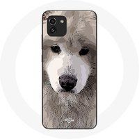 Maniacase Etui Samsung Galaxy A03 Grijze hondenras Samojeed