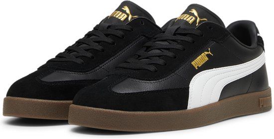 PUMA Club II Era Unisex Sneakers - PUMA Black-PUMA White-PUMA Gold - Size 43