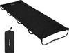 TRVLMORE Lit de camp Pliant - Capacité de charge 120KG - Lit de camping Incl. sac de transport - Stretcher 1 Personne - Cadre en Acier - 193x66x15 cm - Noir