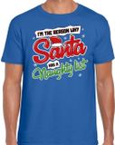 Bellatio Decorations Shoppartners Bv Foute Kersttrui t-shirt - Why santa has a naughty list - blauw - heren - M