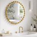 MADISON PARK SIGNATURE Wanddecoratie Marlowe metalen bolvormig frame ronde spiegel voor woonkamer - woonaccent, klaar om op te hangen slaapkamerdecoratie, 68,6 cm diameter, goud