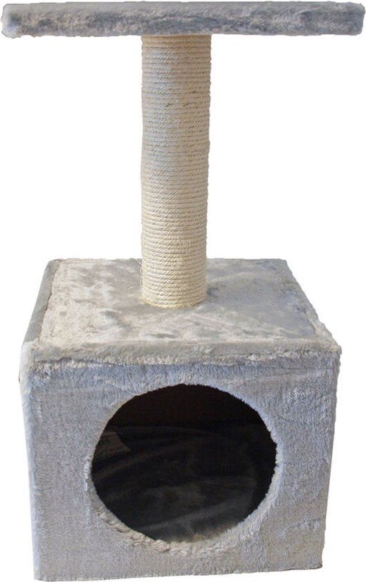 Gebr. De Boon Kattenmeubel Krabpaal met huisje Diabolo Grijs 57 CM