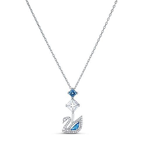 Swarovski Dazzling Swan Dames Halsketting, Blauw/Rhodium Glanzend