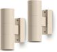 Calex Wandlamp Up & Downlight Turin - 2x GU10 - IP54 - Zand - 2-Pack