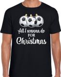 Bellatio Decorations Fout voetbal Kerst t-shirt - sport - heren - zwart L