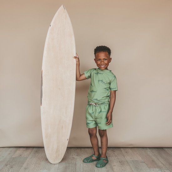 Salted Stories Shark Zwemshorts Dierenprint Groen Kinderen 134/140