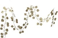 Othmar Decorations Bv 2x Kerstboom guirlande / slinger met gouden bladeren 200 cm