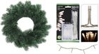Merkloos Kerstkrans Dennenkrans - 35 cm - groen - warm witte verlichting - 30 lampjes - batterij gevoed