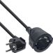 InLine CEE 7/7 (haaks) - CEE 7/3 (recht) stroom verlengkabel | 3x 1,50mm | zwart | 1,5 meter
