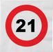 Merkloos Stopbord servetten 21 jaar
