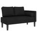 VidaXL Chaise longue en tissu noir avec coussins