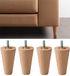 IPEA Pieds de meuble et pieds de canapé, 10 cm, bois, fabriqué en Italie, forme conique, 4 pieds pour armoires, fauteuils, lit, 100 mm, pieds en hêtre, couleur claire