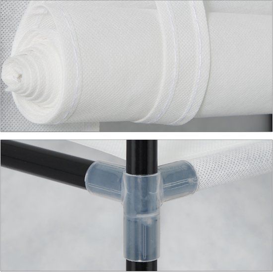 Relaxdays Corner Wardrobe - Foldable Closet - Clothes Wardrobe - Corner Cabinet - White