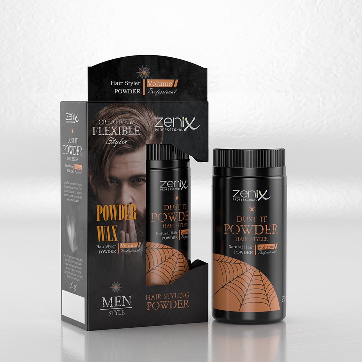 Zenix men series hair style powder wax natural - 20 gr - volume poeder