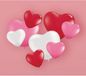 Folat - Hartvormige Ballonnen Set - 8 stuks - Rood/Roze, Wit