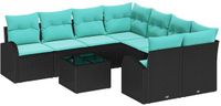 vidaXL Canapé noir et turquoise