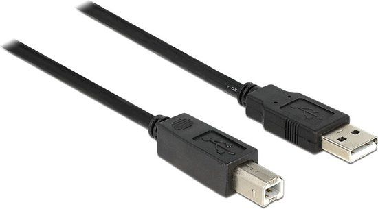 DeLOCK Actieve USB 2.0 Kabel - USB-A naar USB-B - 11 meter - Zwart