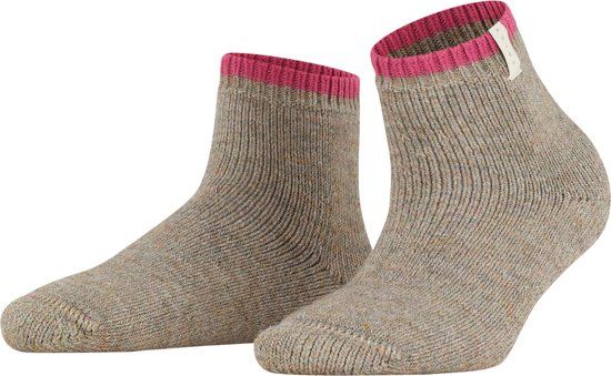 FALKE Cosy Plush gedessineerd wol alpaca sokken dames bruin - maat 39-42