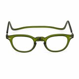 Contacta, Lock, Leesbril voor dames en heren, bril met magneet, stijve halsband en verstelbare beugels, groen, dioptrieën + 3,50, verpakking met brillenetui, 33 g