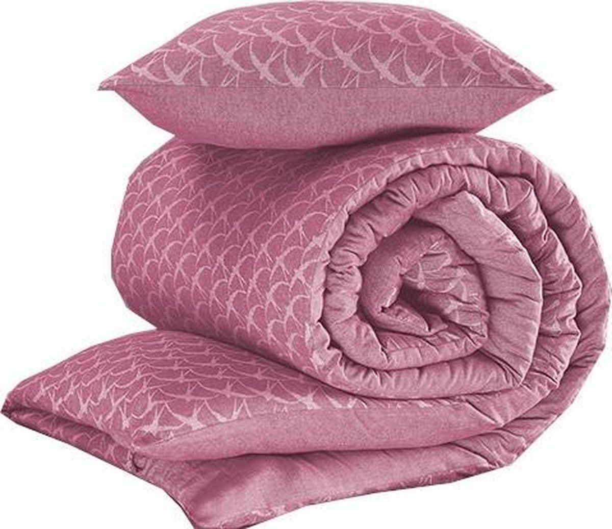 De Witte Lietaer Dekbedovertrek Birds - Eenpersoons - 140 X 220 Cm - Katoen flanel - Roze