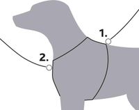 Trixie Premium Y-tuig voor hond, royal blauw, maat M, 50-60 cm