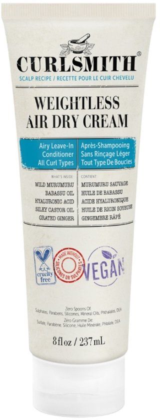 Curlsmith Weightless Air Dry Cream 237ml - Leave-in Conditioner for Curly Hair