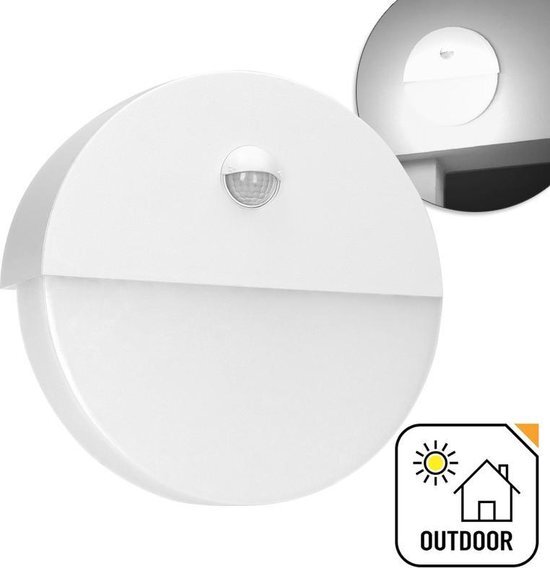 Orno Buitenlamp met Bewegingssensor HALIT – Tuinverlichting 4000K – Buitenverlichting met IP65 - Muurlamp 600lm – Wandlamp buiten Wit