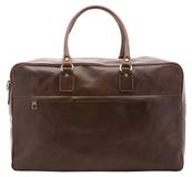 Alessia Firenze Sac de voyage, cuir véritable, marron, 53x46 cm, couleur : miel, modèle : UNICA, numéro d'article : NAN-4562-MIELE