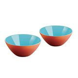 Guzzini - My Fusion, Bowls Set of 2, Ø12,5 x h5 cm, Coral/Sea
